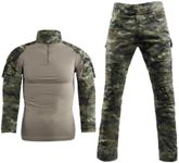 Mens Tactical Military Uniform Set Camouflage Tactical Shirt Pants Gear Suit