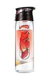 COCOSO 800ml Black Fruit Infusing Water Bottle with Fruit Infuser and Flip Lid Lemon Juice Make Bottle- BPA Free