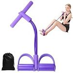 Multifunction Sit up Exercise Equipment with Storage Bag, Foot Pedal Fitness Stretching Slimming Training Yoga Equipment Thigh Exerciser 4 Tube Tension Rope Abdominal Exercise Equipment