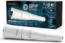 REVAMP Progloss Hollywood Curl Automatic Rotating Hair Curler - Curling Iron with Ionic Jet Technology and Ceramic Barrel, Ultra-Fast Heat Up and Heat Recovery, Frizz-Free, Amazon Exclusive - White