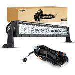 Auxbeam 22" LED Light Bar 120W LED Driving Light Off-Road Lights Spot Flood Combo Work Light CREE Chips 5D Lens with Wiring Harness for Car, Jeep, Vehicle, ATV, UTV, Pickup