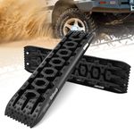 LIEKUMM 2 Pc Traction Boards,10t Escape Recovery Track, Recovery Board Suitable for Mud Sand Snow(Black)