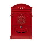 letterbox Wall Mount Locking Mailbox Vintage Lockable Metal Mailboxe Large Capacity Postbox Security Mail Letter Post Box Outdoor Mail Box For receiving mail(Lambda Matt Red)