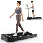 Goplus Under Desk Treadmill, Electric Treadmill Walking Pad with Touchable LED Display and Wireless Remote Control, Built-in 3 Workout Modes and 12 Programs, Running Jogging for Home Office