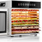 KWASYO Food Dehydrator Machine, 8 Trays ALL Stainless Steel, 360° Efficient Drying, 30~90℃ Temperature Control&24H Adjustable Timer, Dehydrator Food Dryer for jerky fruit,meats,vegetables