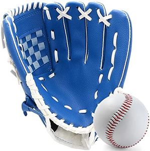 Baseball Glove,Baseball Softball Mitt with Ball for Kids Youth Adults Training and Beginner,Right Hand Throw,Left Hand Glove (Sky Blue, 10.5in)