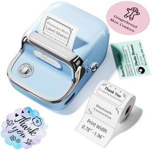 Phomemo M150 Label Maker Machine, Upgraded Bluetooth Sticker Printer, 2" Thermal Label Priner for Home Use & Small Business, Compatible with iOS & Android Phone, with 1 Pack 40x30mm Thermal Label