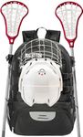 MARITTON Lacrosse Bag Backpack for Boy or Girl– Lacrosse Backpack Holds All Lacrosse or Field Hockey Equipment - Two Stick Holders and Separate Cleats Shoe Compartment. (BLK)