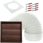 SPARES2GO Universal Exterior Wall Tumble Dryer Venting Kit (Brown, 4" / 102mm)