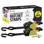 DC Cargo Bolt-on Auto Retractable Ratchet Straps - (2 Pack) 1 Inch x 6 Ft - 600 lbs Break Strength - Retractable Ratchet Tie Down Straps for Boats, Jet Skis, Motorcycles, ATVs