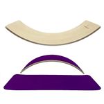 KiddiRedi® Wooden Balance Board Montessori Wobble Sensory Feeling Toddler Kids Adults Curvy Seesaw Swing Learning Development Health Physical Education Toy Free Felt Toy Play Autism ADHD (Purple)