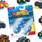 Hot Wheels Monster Trucks Set (Assorted Styles, One Random Set), 1 Toy Truck in 1:64 Scale & 1 Crushable Car, Vehicle Play for Kids & Collectors, FYJ44