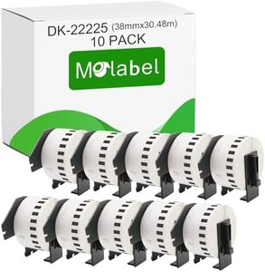 Molabel 10 paquetes 2225 compatible con impresoras Brother QL-500,QL-500BS, QL-500BW, QL-550, QL-560, QL-560VP, QL-560YX, QL-570,QL-580,QL-580N,QL-700,QL-1050, QL-1060N, QL-1100