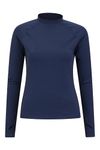 Mountain Warehouse Womens Long Sleeve Rash Vest - SPF50+ Sun Protection Ladies Rash Guard, Quick Drying Rash Top, Flat Seams, Stretchable - for Swimming, Navy 12