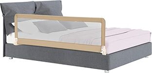 INFANS Bed Rail for Toddlers, 180CM Extra Long, Portable Safety Bed Guardrail w/Double Safety Child Lock, Foldable Baby Bed Rail Guard, Fit King & Queen Full Twin Size Bed Mattress (Beige)