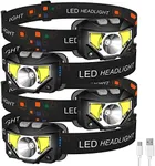 LHKNL Headlamp Flashlight,4-Pack 1200 Lumen Ultra-Light Bright LED Rechargeable Headlight with White Red Light,Waterproof Motion Sensor Head Lamp,8 Mode for Outdoor Camping Running Cycling Fishing