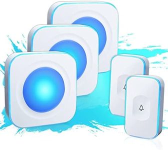 Wireless Doorbells for Home Hearing Impaired Doorbell 2 Buttons & 3 Receivers Flashing Light Wireless Doorbell for Office Classroom Bedroom 1200Ft 36 Ringtones 4 Volume JSIEEM(White)