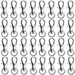 Hysagtek Swivel Snap Hooks (100 Pcs), Silver, Lobster Claw Clasp, Lanyard Clips, Key Rings for Crafts, Jewelry Making Findings