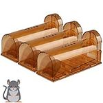 3 Pack Humane Mouse Trap, Live Mice Trap Easy to Set, Reusable Durable and Kids & Pets Safe for Indoor/Outdoor Use, for Mice Small Rodent – Brown