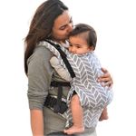 A anmol Baby Ergonomic Adjustable Baby Carrier Flexy-Premium 100% Handwoven Cotton Newborn To Toddler-1 Day To 4 Years, 4 Ways To Carry, Astm Tested, 3-20Kg (Shiv Snow),Grey