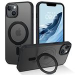 GaoBao Magnetic Case Compatible with iPhone 13 iPhone 14 Case [Compatible with MagSafe] Military Grade Hard Protective Phone Cover for iPhone 13/14 with Invisible Ring Holder Kickstand, Black