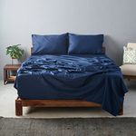 Weddingly CEA Certified 100% Giza Egyptian Cotton Sheets|4 Piece Set|Accredited Gold Seal|Deep Pocket|Extra Long Staple|Sateen Weave|5 Star Luxury|High Fabric Strength,Uniform &Soft| (Full,Navy Blue)