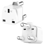 Loydia UK to South Africa Plug Adapter, 2 Pack UK to South Africa Travel Adapter Converter Plug, 3 Pin South Africa Travel Adaptors for Botswana, Lesotho, Swaziland, Namibia, Sri Lanka (White, Type M)