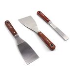 COTTAM Premium Wooden Handle Scale Tang Scraper Collection - Ideal Paint Scraper or Wallpaper Stripping Knife in Sizes 1", 2" and 3"