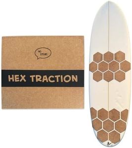 Ho Stevie! Hex Surfboard Traction Pads - Waxless Grip, Soft On Knees - 10 Hexagon Pads (Natural Cork)