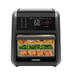 Chefman Air Fryer Oven - 12-Quart 6-in-1 Rotisserie Oven and Dehydrator, 12 Presets with Digital Timer and Touchscreen, Family Size XL Airfryer Countertop Convection Oven, Dishwasher-Safe Parts, Black