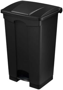 Maxkon 87L Pedal Rubbish Bin Plastic Kitchen Bin Large Dustbins with Lid Mall Commercial Waste Bin Indoor Outdoor Foot Trash Can Black