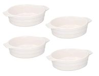 Invero Set of 4 Ceramic Oval Oven to Table Baking Serving Dish 440ml White - Ideal for Tapas, Tarts, Quiche, Pies and more