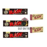 OutonTrip Pack of 3 Raw Premium Black Rolling Papers with 2 Raw filter tip/roach booklets| Set of 5