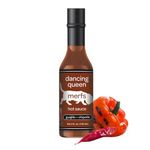 Merfs Condiments Dancing Queen Hot Sauce | Medium Heat | Smoky & Fruity Notes - Guajillo + Chipotle Meco | All Natural, Preservative Free, Vegan, Sugar Free, Paleo & Keto Friendly | 5 Fl Oz (1 bottle)