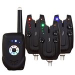 Mounchain Fishing Bite Alarm Set 3 + 1, Wireless Bite Alarm Wireless Digital Alarm With 3 emitters and 1 receiver