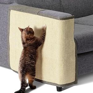 Navaris Tappeto Tiragraffi Gatti Divano - Tappetino Tiragraffi Poltrona Lato Destro - Tappeto Tira Graffi Protezione Bracciolo Divani 50x70cm - Beige
