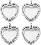 WANDIC Rhinestone Photo Charm, 4 Pc