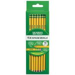 Dixon Ticonderoga Wood-Cased No-2 Pencils, Pre-Sharpened, Box of 18, Yellow (13818)