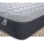 Starlight Beds Essentials Zig Zag King Size Mattress with Springs and Memory Foam. 7.5 Inch Budget Mattress. Grey, Soft Firmness (150x200x19cm)