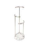 Umbra Tesora 3 Tier Jewelry Stand, Earring Holder, Accessory Organizer and Display, White/Nickel