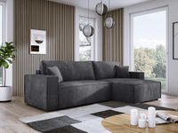 Corner Sofa Bed L-Shape Sofa Bed 'BOSTON' - with storage and FREE ASSEMBLY (Charcoal)