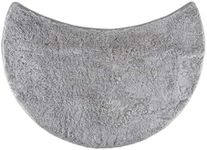 fluffy® Bath Mat for round Showers, made of Microfibre, with Non-Slip Bottom (Crescent | Shower Radius 55 cm, Grey)