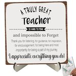 Hiagkmet Teacher Appreciation Gifts, Best Teacher Gifts for Women & Men, Unique Teacher Birthday Gifts Thank You Teacher Gifts from Student, 5.9X5.9" Wooden Sign