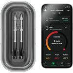 CHEF iQ Sense Smart Wireless Meat Thermometer with 2 Ultra-Thin Probes, Unlimited Range Bluetooth Meat Thermometer, Digital Food Thermometer for Remote Monitoring of BBQ Grill, Oven