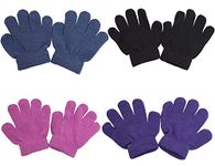 Krystle Kids Plain Coloured Woolen Winter Warm Knitted Gloves for 2-7 Years (Multicolour) pack of_4