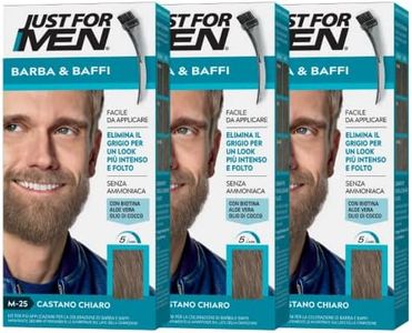 Just For Men Barbe & Moustache, teinte semi-permanente, look naturel, sans ammoniaque, avec aloe vera. M25 - marron clair 3 packs