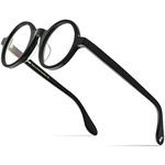 HEPIDEM Acetate Men Vintage Round Optical Glasses Frame Spectacles Eyeglasses (Zolman,Black)