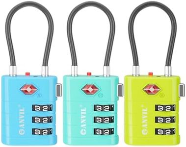 ANVIL Luggage Locks, TSA Locks for Luggage, Advanced TSA008 core, Alert Indicator. A Great Suitcase Lock, Backpack Lock, Gym Lock, Travel Lock for Travel and Daily use. (3, 3 Colors)
