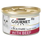 Gourmet Solitaire Tinned Cat Food with Beef 85g, Pack of 12