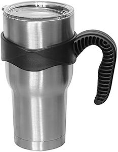 Tumbler Handle for 20 oz Yeti Rambler Cooler Cup, Rtic Mug, Sic, Ozark Trail Grip and more (20 Oz, Black)